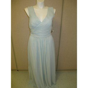 BariJay Chiffon Dress Gown Misty Blue Size 16 Formal Dress Gown Prom Bridal
